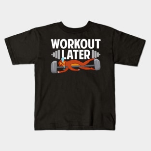 Workout Later Sloth Kids T-Shirt